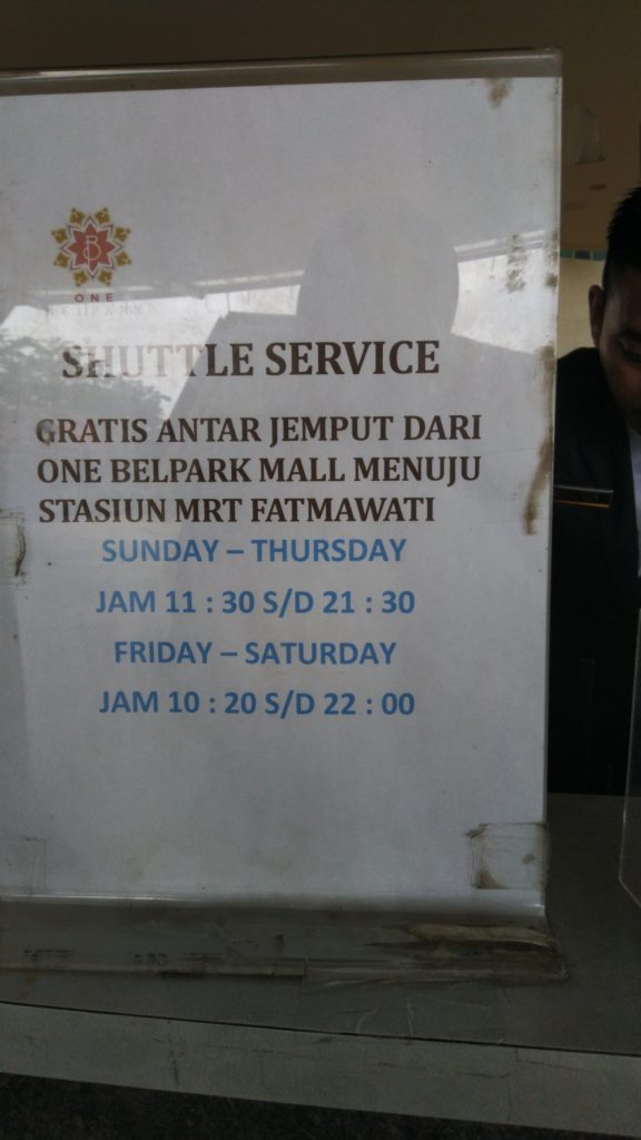 Shuttle Bus Menuju MRT Fatmawati di One Belpark Mall