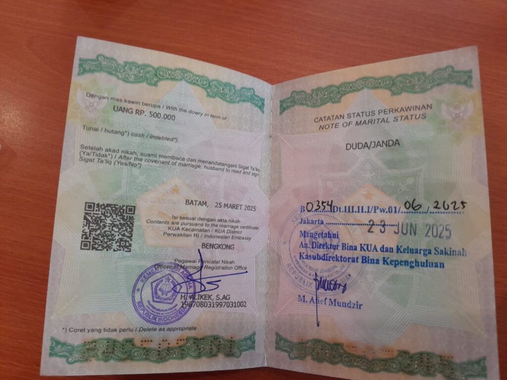 Contoh Legalisir Buku Nikah di Bimas Islam Kemenag Jakarta