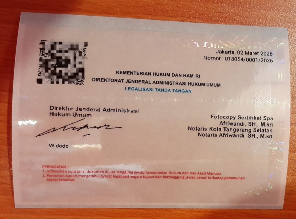 Stiker Legalisasi di Kemenkumham, Bagaimana Syaratnya ?